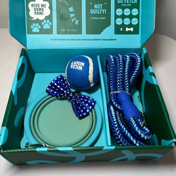 Dog Set. Collapsible bowl, leash, bow, tennis ball. NEW - Picture 8 of 10